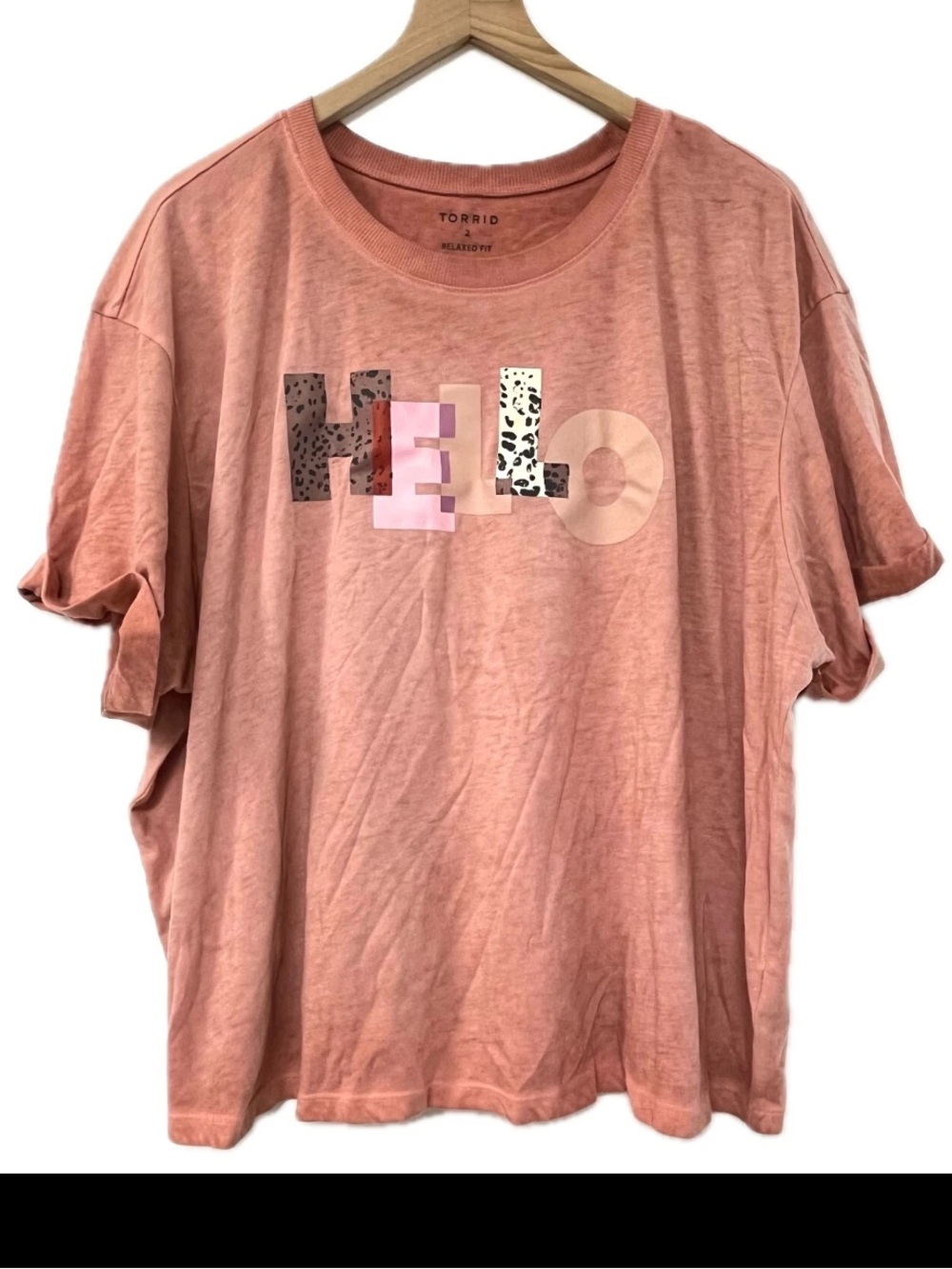 torrid 'HELLO' Graphic Tee - Dusty Rose